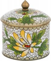Миниатюрная шкатулка для мелочей. Латунь, эмаль клуазоне. Китай, 1940-е гг.