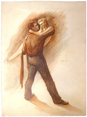 Советская эротика. Рисунок. Карандаш, пастель (1950-е годы XX века), СССР