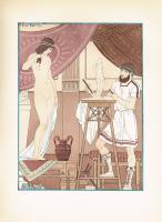 Цветная литография "Скульптор и натурщица". Серия "Медицина Гиппократа". Жозеф Кун-Ренье (1873-1940). Франция, 1933-1934 гг