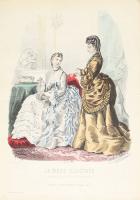 Дамская мода. Резцовая гравюра, ручная раскраска. Франция, 1873 год