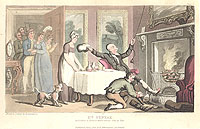 Doctor Syntax Mistakes a Gentelman's house for an Inn. Гравюра (первая половина XIX века), Англия