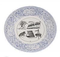 "Sarreguemines!", декоративная тарелка. Фарфор, роспись. Sarreguemines, Франция, конец XIX века