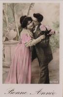 Bonne Annee! Поцелуй. Почтовая карточка