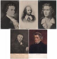 Писатели. Комплект из 5 открыток