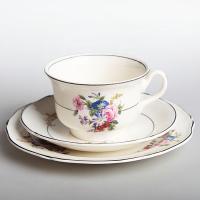 Чайное трио "Букет". Фарфор, деколь. Parrott & Company, Великобритания, 1930-е гг.