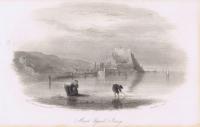 Гравюра Джон Харвуд Остров Джерси. Замок Мон-Оргёйль. Офорт. Англия, Лондон, 1855 год