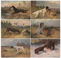 Собаки на охоте. Комплект из 6 открыток