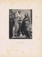 Гравюра Уильям Френч Апостолы Пётр и Павел. Офорт. США, Бостон, 1873 год