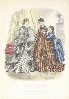 Дамская мода. Резцовая гравюра, ручная раскраска. Франция, 1873 год