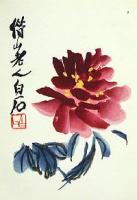 Красный цветок. Гравюра (середина XX века), Китай