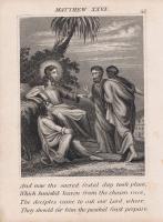 Библия. Иисус и ученики перед пасхальным ужином. Офорт. Англия, Лондон, ок. 1850 года