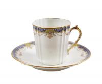 Кофейная пара Лимож "Вдохновение". Фарфор, деколь, позолота. Франция, Limoges, 1910-1920 гг