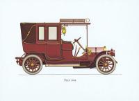 Гравюра Ariel-P Ретро автомобиль Фиат (Fiat) 1906 года. Офсетная литография. Англия, Лондон, 1968 год
