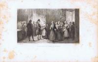 Великая французская революция. Обращение короля к женщинам в зале Версаля. Офорт. Франция, Париж, 1834 год