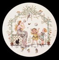 Декоративная тарелка "Фея мыльных пузырей". Фаянс, деколь. Франция, Sarreguemines, 1890-е гг