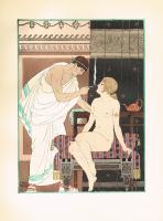 Цветная литография "Ингаляция". Серия "Медицина Гиппократа". Жозеф Кун-Ренье (1873-1940). Франция, 1933-1934 гг