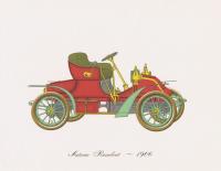 Цветная литография "Автомобиль Autocar Runabout 1906 года". США. Нью-Йорк. 1965 год
