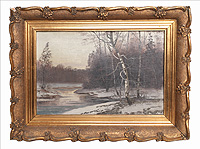 Картина "Зимняя река". Живопись (начало ХХ века), Россия(?)