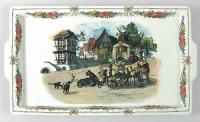 Блюдо "Повозка гончара". Фаянс, роспись. Франция, Sarreguemines, 1900-е гг.