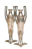 Пара декоративных вазочек (Латунь, серебрение, гравировка) Германия, Вюртемберг, конец XIX века