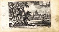 Гравюра Питер Схют Ветхий Завет. Иона у стен Ниневии. Резцовая офорт. Нидерланды, Амстердам, 1659 год