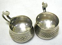 Два подстаканника. Металл, серебрение. Польша, Варшава, конец XIX века