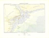Карта устья реки Волги. Литография. Франция, Париж, 1880 год
