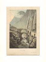 Pont du Diable route du St. Gotthard. Литография (середина XIX века), Западная Европа