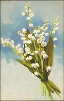 Ландыши на фоне неба. Открытка