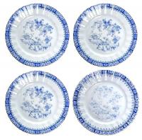 Пирожковые тарелки "Сhina-blau" (4 штуки). Фарфор, деколь, золочение. Бавария, первая четверть ХХ века