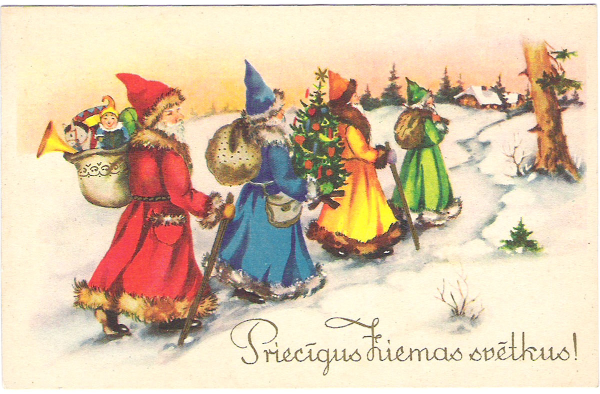 Почтовая открытка. С Рождеством. Латвия. Первая половина XX века
