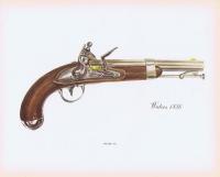Однозарядный пистолет "Waters" 1836 года. Офсетная литография. Нью-Йорк, США, 1957 год