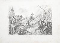 "Le General Joubert. A la Bataille de Rivoli, 14 Janvier 1796". Auguste-Hyacinthe Debay. Офорт. Франция, середина XIX века