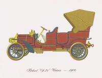 Цветная литография "Packard "S-24" Victoria 1906 года. Автомобиль Паккарда". США. Нью-Йорк. 1965 год