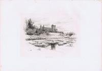 Шотландия. Река Твид. Аббатство Джедборо. Гелиогравюра. Шотландия, Эдинбург, 1884 год