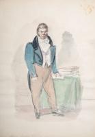 Лука Лукич Хлопов. Иллюстрация К. И. Рудакова к "Ревизору". Акварель, карандаш. СССР, 1940-е гг.