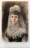 Мария Федоровна, жена Александра III. Гравюра (конец XIX века), Франция