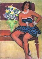 Танцовщица в синем платье (Tanzerin). Анри Матисс. Цветная литография. Франция, 1950 год