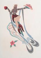 Лунная дева. Ксилография с ручной раскраской. Китай, 1956 год