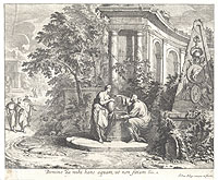"Domine da mihi hanc aquam, ut non fitiam" (гравюра, Фландрия, конец XVII века)