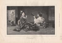 Японские девушки - музыканты. Гравюра. Великобритания, 1890 год