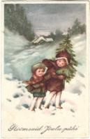 Веселых рождественских праздников. Открытка