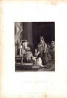 Принцесса Дориа и пилигримы. Сцена из скетча лорда Нормандбея. Офорт. Англия, Лондон, 1836 год