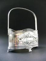 Конфетница "Модерн". Металл, серебрение, стекло. Германия, начало XX века