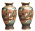 Satsuma эпохи Мэйдзи! Вазы парные, керамика, полностью ручная роспись, рельеф. Satsuma, Япония, начало ХХ века