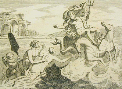 Нептун. Гравюра (конец XVII века), Италия(?)