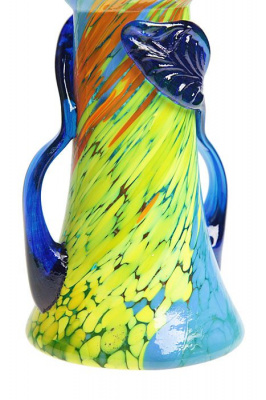 Парные вазы эпохи и стиля Art Deco, богемское стекло богатой цветовой гаммы, ручная работа. Богемия (Bohemia), конец 20-х годов ХХвека