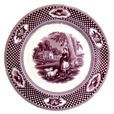Тарелка декоративная. Фаянс, деколь. Великобритания, вторая половина ХIХ века