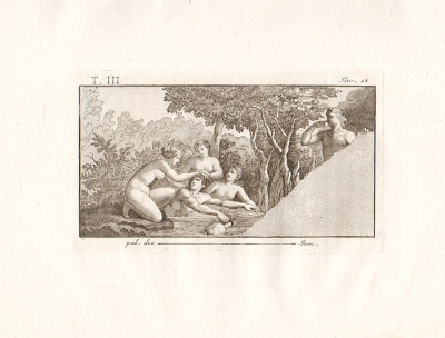 Фрески Помпей. Резцовая гравюра на меди меди. Италия, середина XIX века