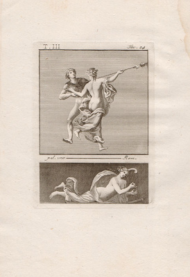 Фрески Помпей. Резцовая гравюра на меди. Италия, середина XIX века